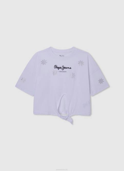 blanco_camiseta_floral_con_strass_pepe_jeans_06x41475_chica.jpg blanco camiseta floral con strass Pepe Jeans 06X41475 chica - Imagen 1
