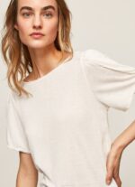 blanco camiseta jaspeada con cuello barco Pepe Jeans 06X4452 mujer - Imagen 3