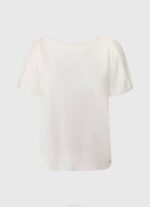 blanco camiseta jaspeada con cuello barco Pepe Jeans 06X4452 mujer - Imagen 5