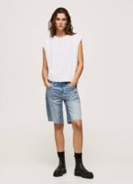 blanco camiseta jaspeada con mangas en la sisa Pepe Jeans 06X4409 mujer - Imagen 2