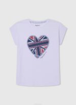 blanco camiseta sin mangas con logo estampado Pepe Jeans 06X41427 chica - Imagen 3