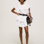 blanco falda con detalles de encaje Pepe Jeans 06X4488 mujer