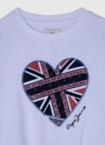 blanco jersey con estampado de corazones Pepe Jeans 06X41411 chica - Imagen 3