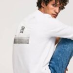 blanco jersey con estampado fotográfico Pepe Jeans 06X4867 hombres