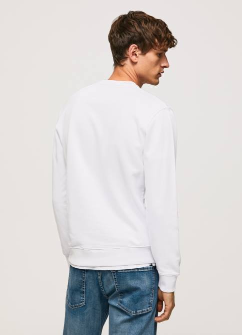 blanco jersey de algodón con cuello redondo Pepe Jeans 06X4877 hombres - Imagen 4