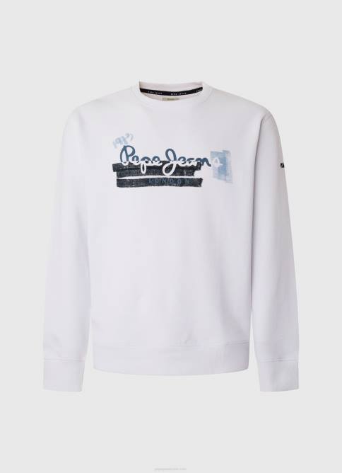 blanco jersey de algodón con cuello redondo Pepe Jeans 06X4877 hombres - Imagen 5