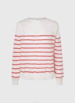 blanco jersey de algodón con estampado de rayas Pepe Jeans 06X4238 mujer - Imagen 5