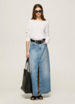 blanco jersey de corte relajado con cuello barco Pepe Jeans 06X4256 mujer
