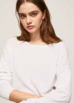 blanco jersey de corte relajado con cuello barco Pepe Jeans 06X4256 mujer - Imagen 3