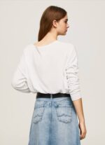 blanco jersey de corte relajado con cuello barco Pepe Jeans 06X4256 mujer - Imagen 4