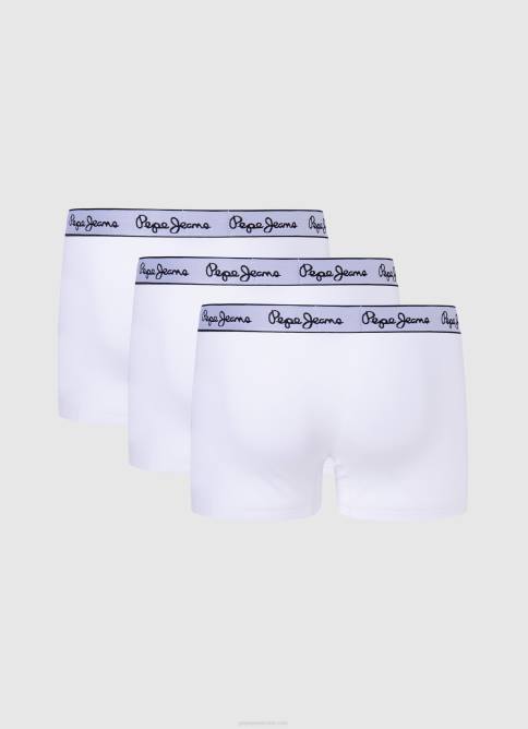 blanco Pack de 3 bóxers de algodón elástico Pepe Jeans 06X41159 hombres - Imagen 2