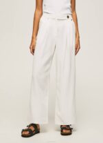 blanco pantalones anchos plisados Pepe Jeans 06X4288 mujer - Imagen 2