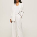 blanco pantalones anchos plisados Pepe Jeans 06X4288 mujer