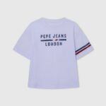 blanco playera boxy con logo estampado Pepe Jeans 06X41449 chica