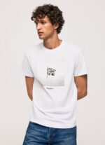blanco playera con bandera Union Jack Pepe Jeans 06X4945 hombres