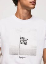 blanco playera con bandera Union Jack Pepe Jeans 06X4945 hombres - Imagen 3