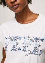 blanco playera con logo bordado Pepe Jeans 06X4433 mujer - Imagen 3