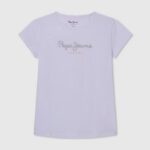 blanco playera con logo brillante Pepe Jeans 06X41458 chica