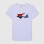 blanco playera con logo de bandera Pepe Jeans 06X41606 chico
