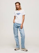 blanco playera con logo degradado Pepe Jeans 06X4421 mujer - Imagen 2