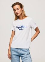 blanco playera con logo degradado Pepe Jeans 06X4421 mujer - Imagen 3