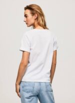 blanco playera con logo degradado Pepe Jeans 06X4421 mujer - Imagen 4