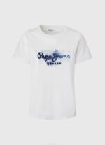 blanco playera con logo degradado Pepe Jeans 06X4421 mujer - Imagen 5
