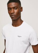 blanco playera con logo estampado Pepe Jeans 06X41011 hombres - Imagen 3