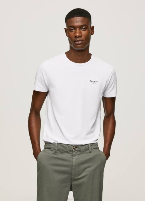 blanco_playera_con_logo_estampado_pepe_jeans_06x41011_hombres.jpg blanco playera con logo estampado Pepe Jeans 06X41011 hombres - Imagen 1