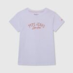 blanco playera con logo estampado Pepe Jeans 06X41455 chica