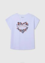 blanco playera con logo estampado Pepe Jeans 06X41455 chica - Imagen 5