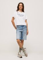 blanco playera con logo estampado Pepe Jeans 06X4378 mujer - Imagen 2