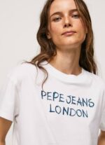 blanco playera con logo estampado Pepe Jeans 06X4378 mujer - Imagen 3