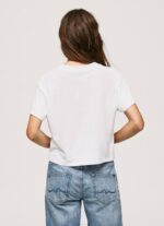 blanco playera con logo estampado Pepe Jeans 06X4378 mujer - Imagen 4