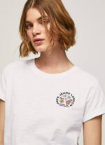 blanco playera con logo estampado Pepe Jeans 06X4381 mujer - Imagen 3