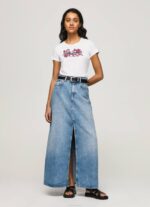 blanco playera con logo estampado Pepe Jeans 06X4385 mujer - Imagen 2