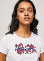 blanco playera con logo estampado Pepe Jeans 06X4385 mujer - Imagen 3