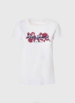 blanco playera con logo estampado Pepe Jeans 06X4385 mujer - Imagen 5
