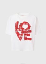 blanco playera con logo estampado Pepe Jeans 06X4396 mujer - Imagen 5