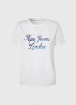 blanco playera con logo estampado Pepe Jeans 06X4411 mujer - Imagen 5