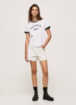 blanco playera con logo estampado Pepe Jeans 06X4424 mujer - Imagen 3