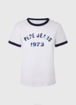 blanco playera con logo estampado Pepe Jeans 06X4424 mujer - Imagen 5