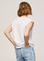 blanco playera con logo estampado Pepe Jeans 06X4445 mujer - Imagen 4