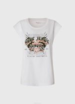 blanco playera con logo estampado Pepe Jeans 06X4445 mujer - Imagen 5