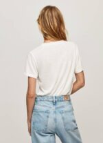 blanco playera con logo estampado Pepe Jeans 06X4451 mujer - Imagen 4