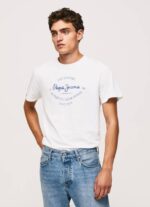 blanco playera con logo estampado Pepe Jeans 06X4921 hombres - Imagen 3