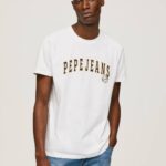 blanco playera con logo estampado Pepe Jeans 06X4970 hombres