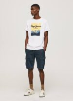 blanco playera con logo estampado Pepe Jeans 06X4974 hombres - Imagen 2