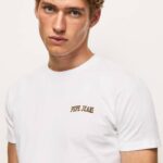 blanco playera con logo estampado Pepe Jeans 06X4978 hombres