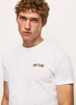 blanco playera con logo estampado Pepe Jeans 06X4978 hombres